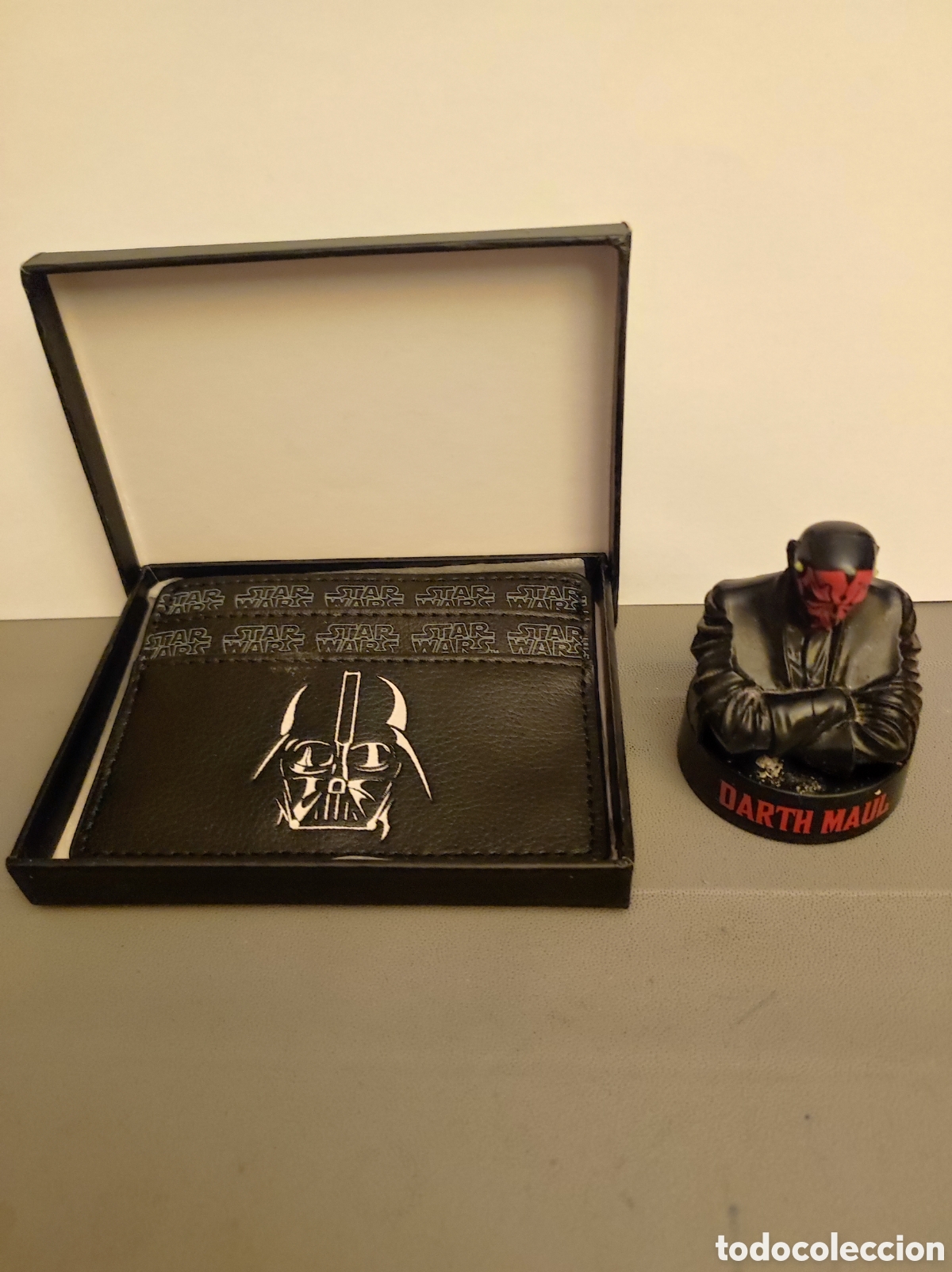 Figuras y Mu&ntilde;ecos Star Wars: Lote SW: BUSTO Darth Maul+ Tarjetero