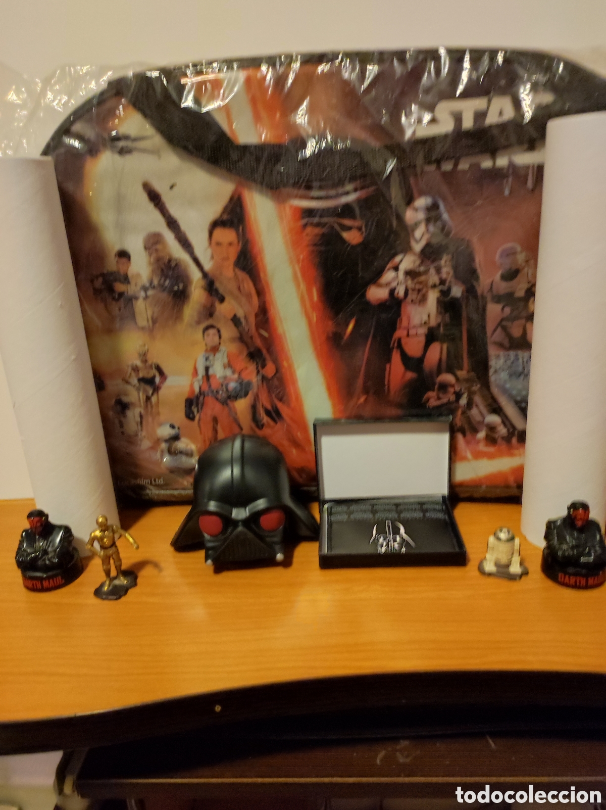 Figuras y Mu&ntilde;ecos Star Wars: Lote 7 Piezas Star Wars (Mochila, Tarjetero y Figuras Colecci&oacute;n)