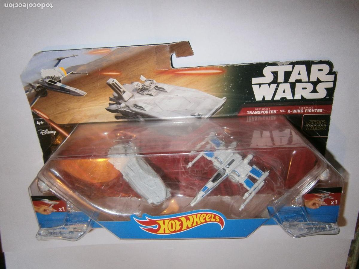Figuras y mu&ntilde;ecos Star Wars: BLISTER PACK DOS NAVES HOT WHEELS STAR WARS (TRANSPORTER Y NAVE X-WING) CON PEANAS