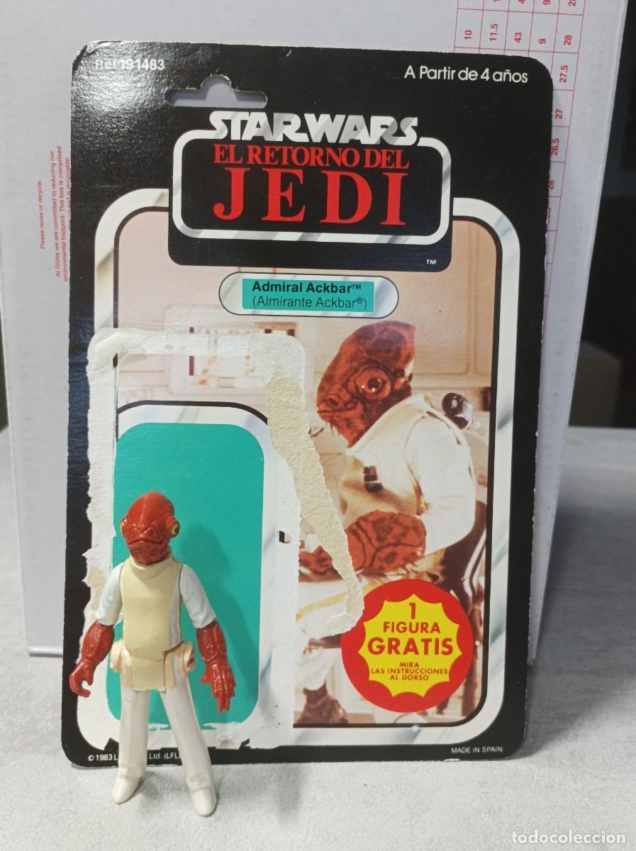 Figuras y mu&ntilde;ecos Star Wars: figura mas card star wars almirante ackbar pbp kenner vintage