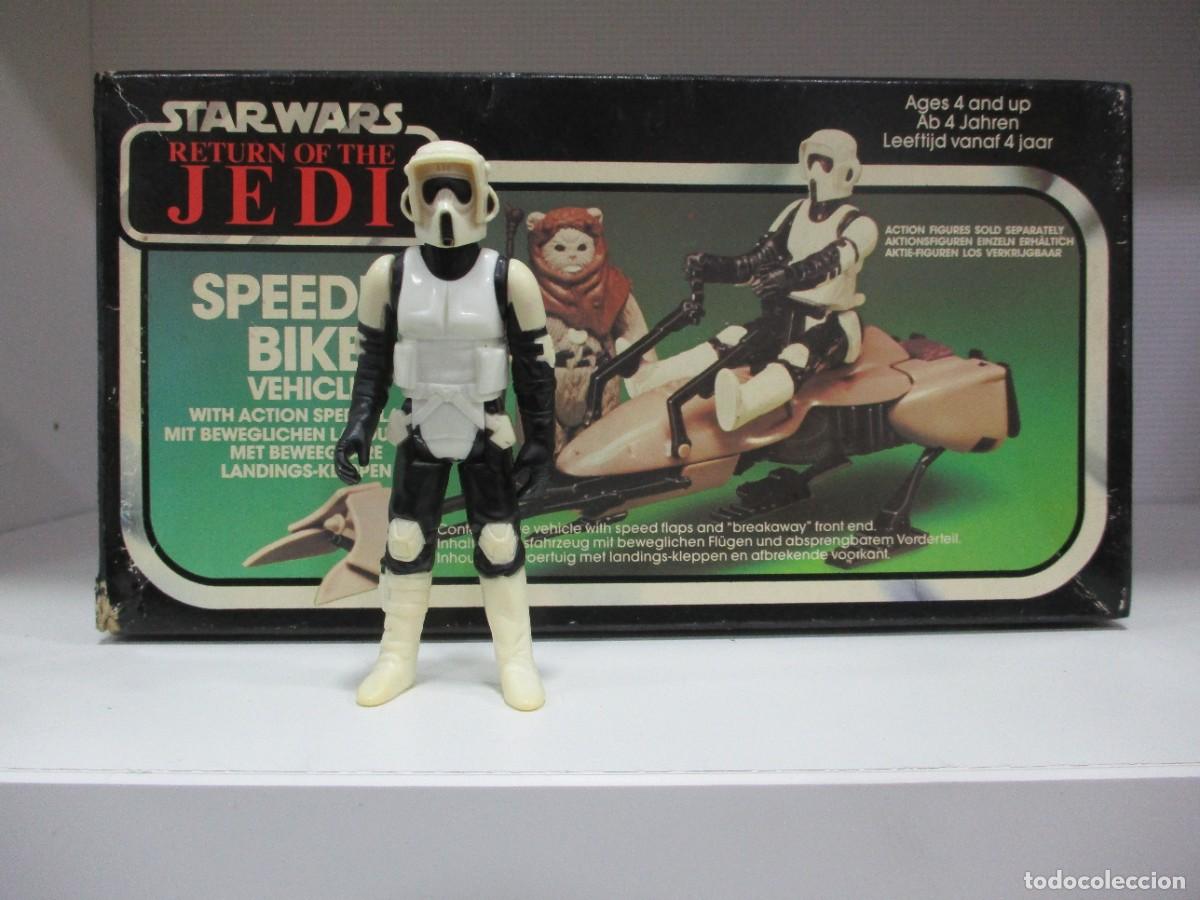 Figuras e Bonecos Star Wars: RETURN OF JEDI - SATR WARS - MOTO JET SPEEDER BIKE + BIKER SCOUT TROOPER - 1983 CON CAJA ORIGINAL