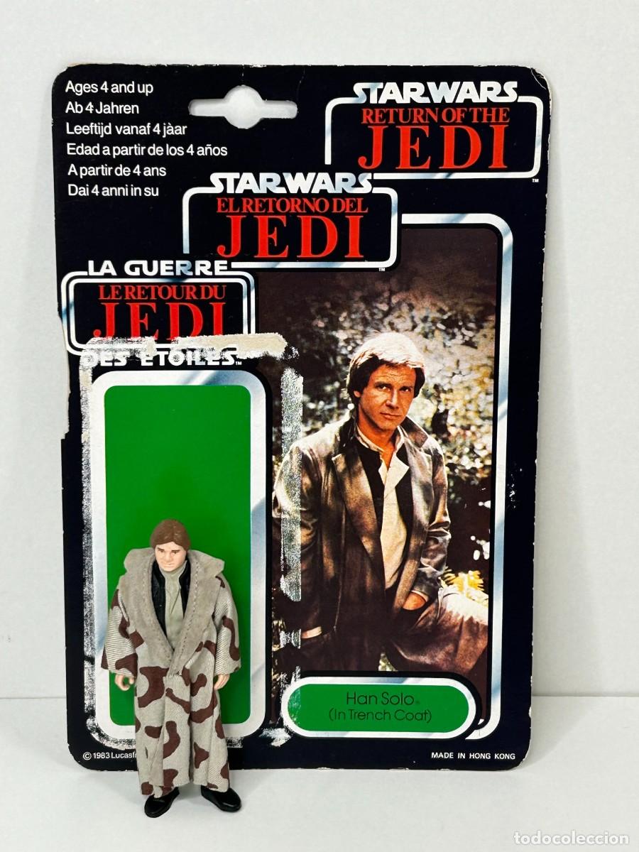 Figuras y mu&ntilde;ecos Star Wars: STAR WARS CART&Oacute;N BLISTER EL RETORNO DEL JEDI Y FIGURA HAN SOLO IN TRENCH COAT PBP POCH SPAIN