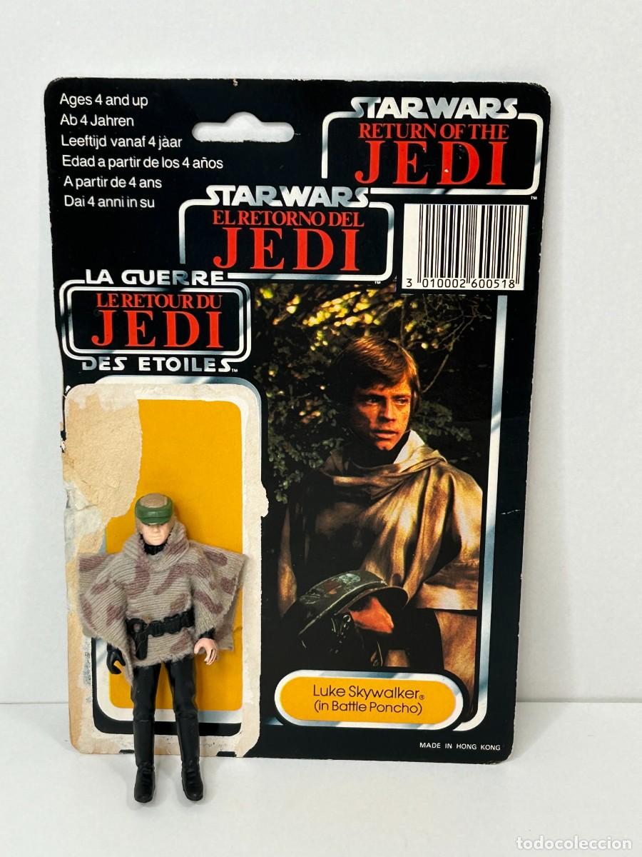 Figuras y mu&ntilde;ecos Star Wars: STAR WARS CART&Oacute;N BLISTER EL RETORNO DEL JEDI Y FIGURA LUKE PONCHO PBP POCH SPAIN