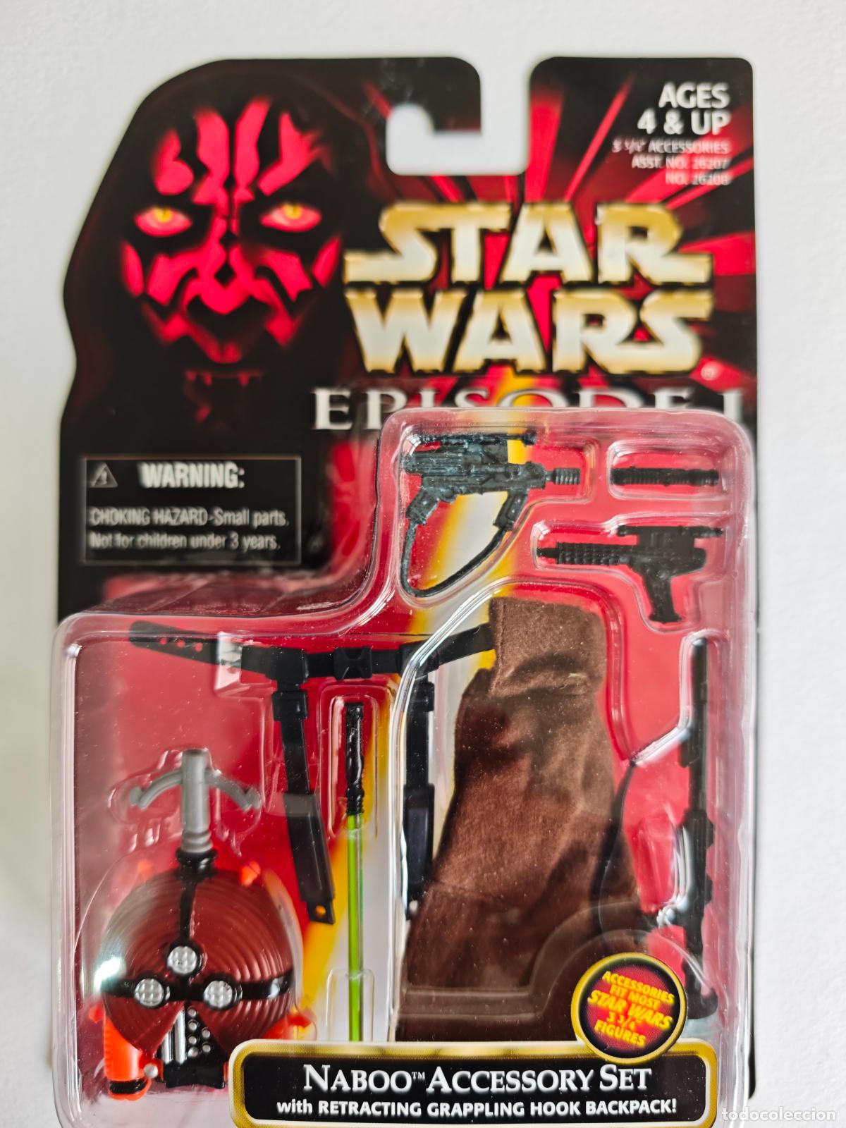 Figuras y mu&ntilde;ecos Star Wars: Star Wars Episodio 1 NABOO Juego de accesorios para figuras de 4&rdquo; Hasbro 1999