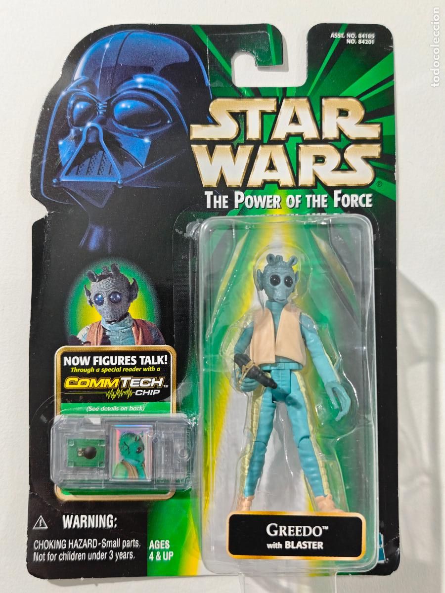 Figuras y mu&ntilde;ecos Star Wars: Greedo Star Wars POTF Power of the Force Kenner COMMTECH Sellada MOC