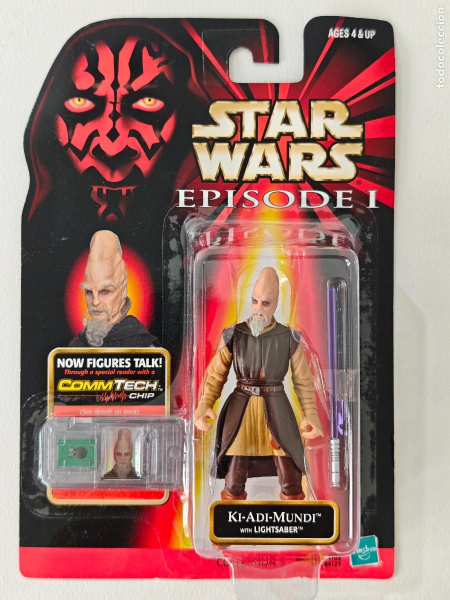 Figuras y mu&ntilde;ecos Star Wars: Star Wars Episode I Ki-Adi-Mundi Lightsaber CommTech Hasbro sellado