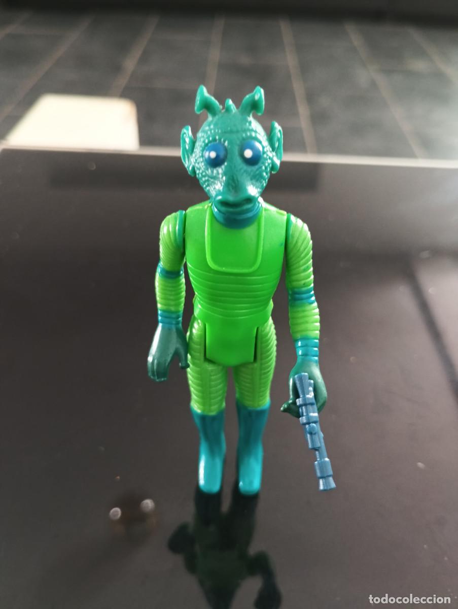 Figuras y mu&ntilde;ecos Star Wars: GREEDO GMFGI 1978 Made in Hong Kong Pintura perfecta Arma original Star Wars Kenner Vintage completo