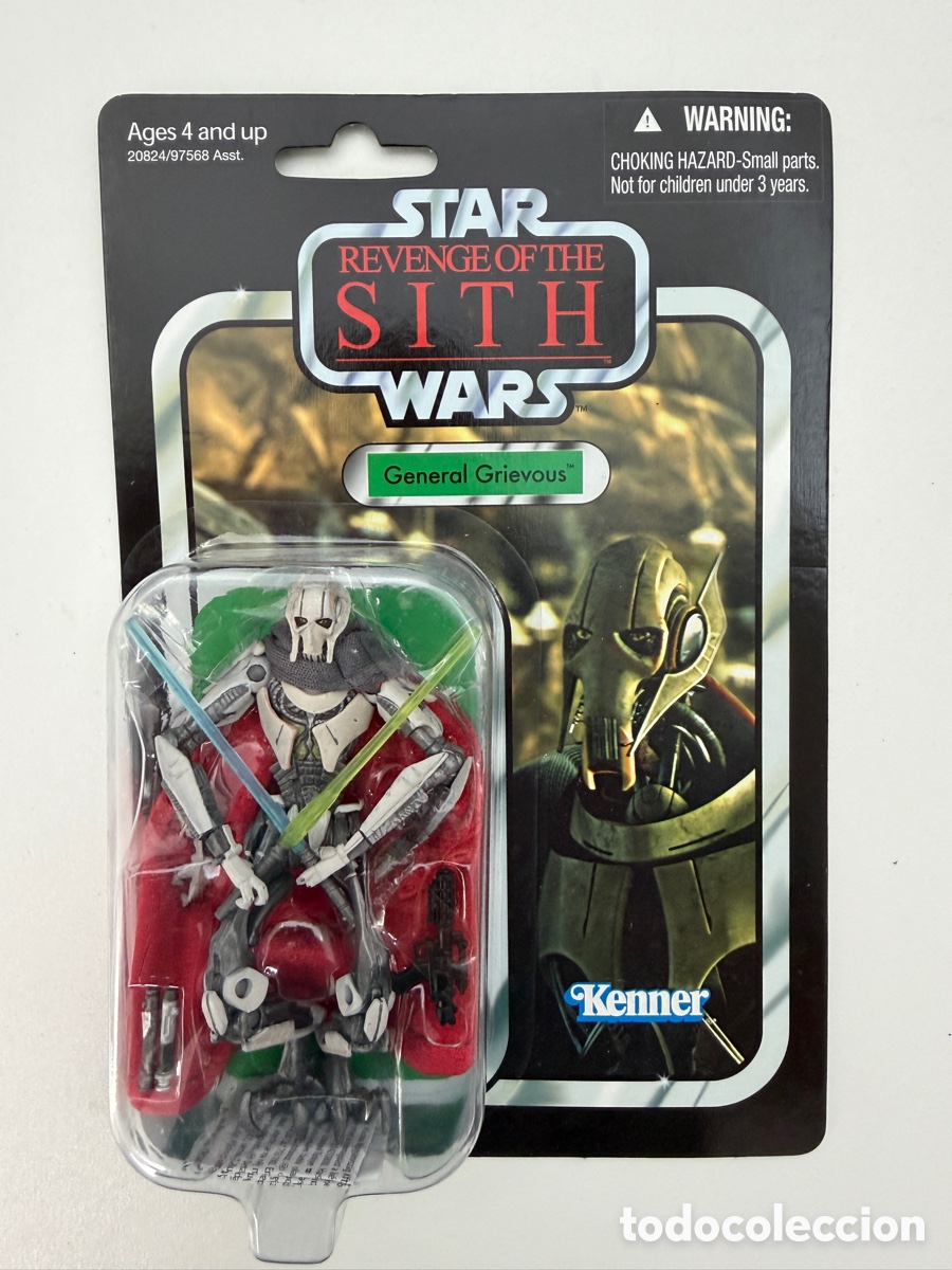 Figuras y mu&ntilde;ecos Star Wars: MUY RARO Hasbro Standard Green Tag &mdash; Star Wars TVC VC17 Grievous 2010