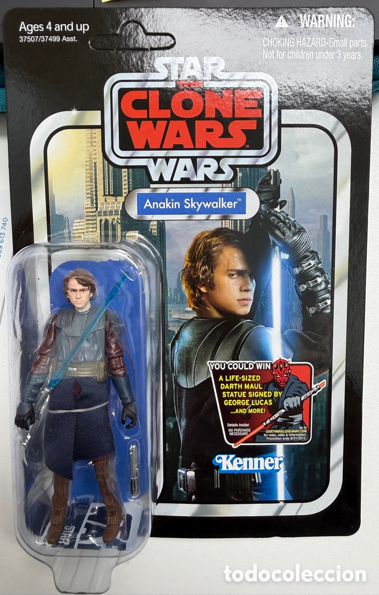 Figuras y mu&ntilde;ecos Star Wars: Star Wars TVC VC92 Anakin Skywalker 2012 Unpunched Card Darth Maul Sticker