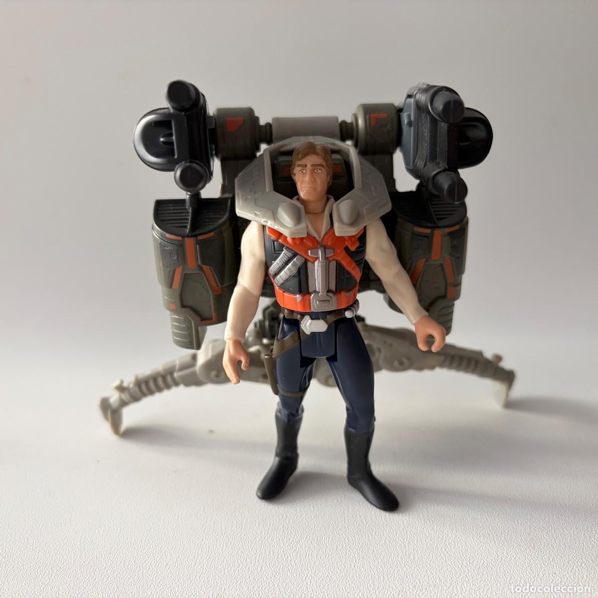 Figuras y mu&ntilde;ecos Star Wars: figura mu&ntilde;eco han solo smuggler flight pack star wars potf kenner 1996 mochila