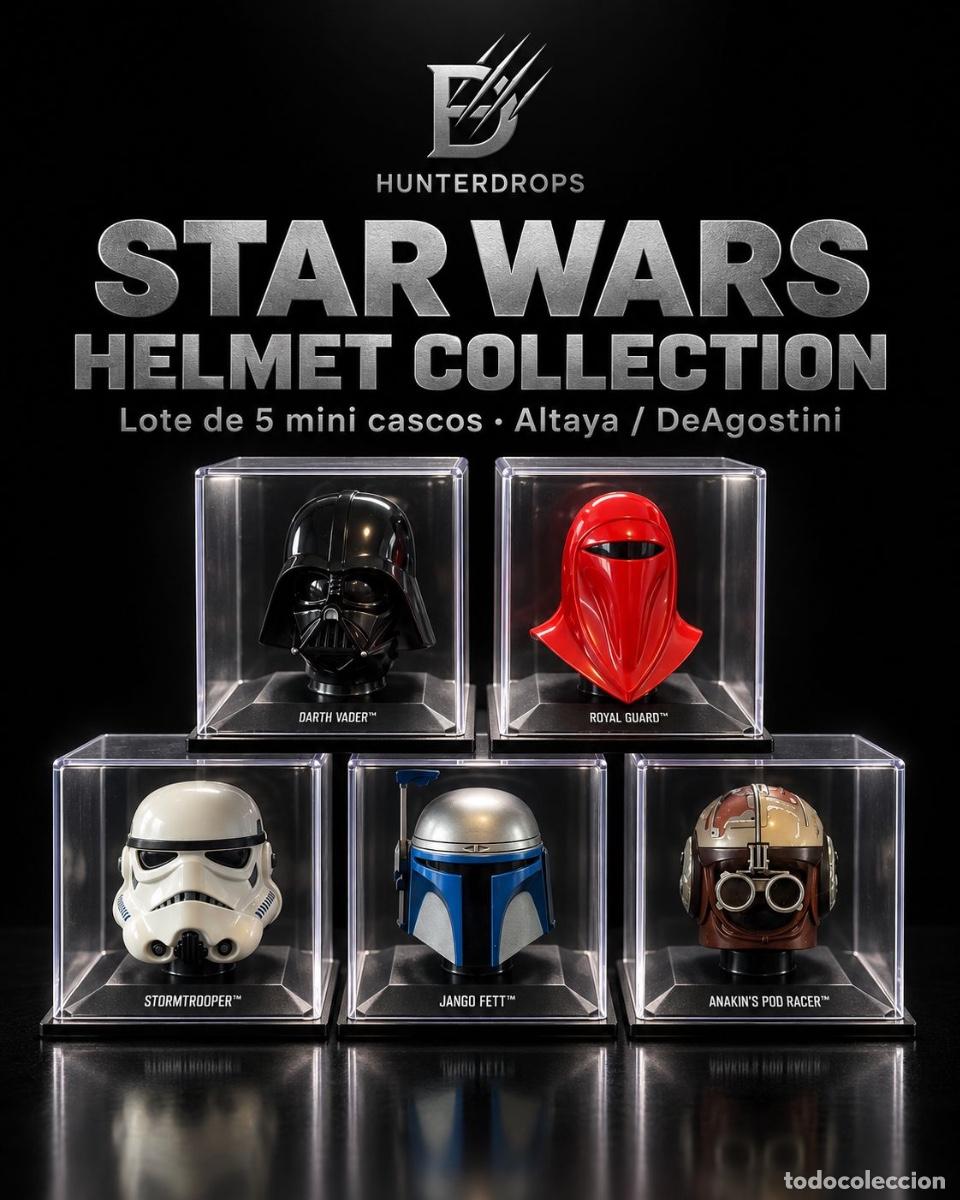 Figuras y mu&ntilde;ecos Star Wars: Star Wars Helmet Collection - lote 5 cascos Altaya / DeAgostini