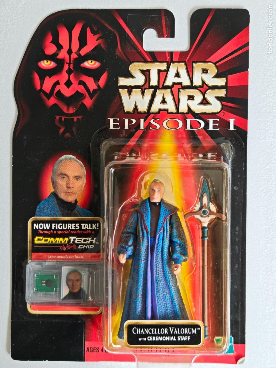 Figuras y mu&ntilde;ecos Star Wars: Figura Star Wars Canciller Valorum Hasbro 1999 Episodio I CommTech Chip MOC