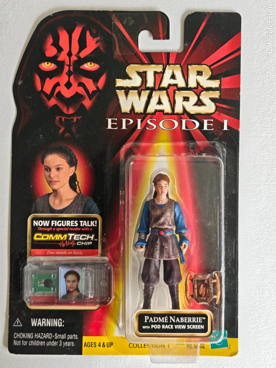 Figuras y mu&ntilde;ecos Star Wars: Figura Star Wars Padme Naberrie Hasbro 1999 Episodio I CommTech Chip MOC Precintado
