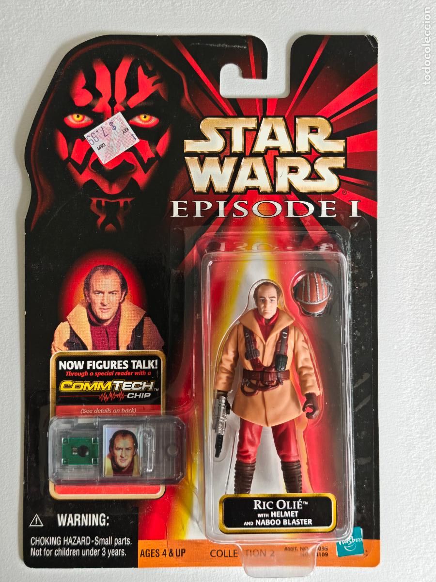 Figuras y mu&ntilde;ecos Star Wars: Figura Star Wars Ric Olie Hasbro 1999 Episodio I CommTech Chip MOC Precintado
