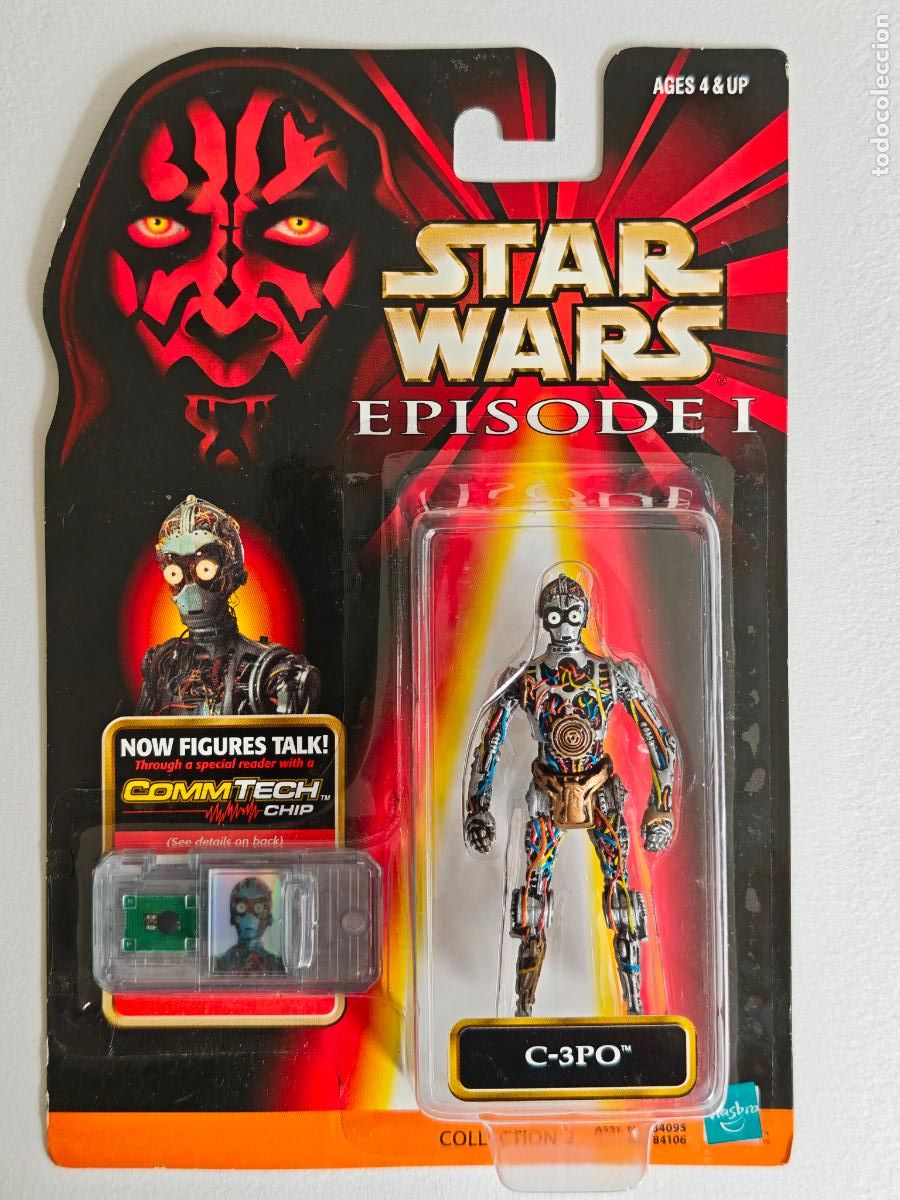 Figuras y mu&ntilde;ecos Star Wars: Figura Star Wars C-3PO Hasbro 1999 Episodio I Cableado CommTech Chip MOC Precintado