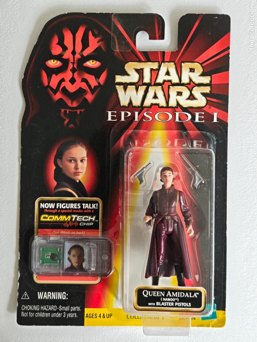 Figuras y mu&ntilde;ecos Star Wars: Figura Star Wars Reina Amidala Naboo Hasbro 1999 Episodio I CommTech Chip MOC Precintado