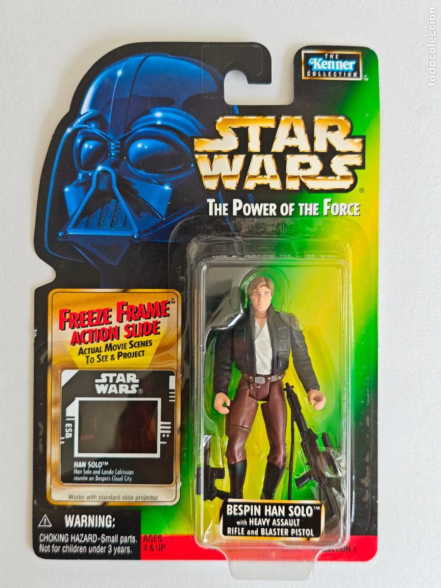 Figuras y mu&ntilde;ecos Star Wars: Figura Star Wars Bespin Han Solo POTF2 Freeze Frame Kenner 1998 MOC Precintado