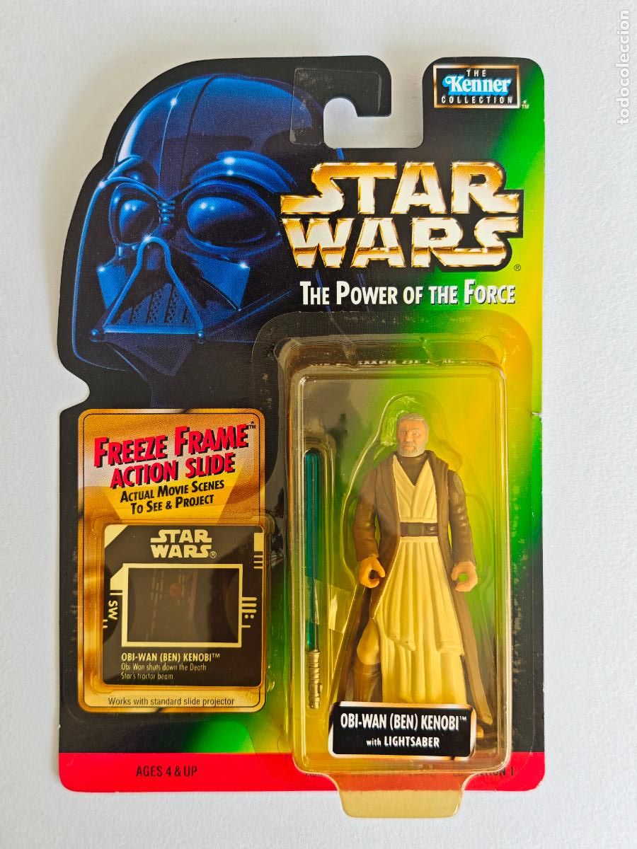 Figuras y mu&ntilde;ecos Star Wars: Figura Star Wars Obi-Wan Kenobi POTF2 Freeze Frame Kenner 1998 MOC Precintado