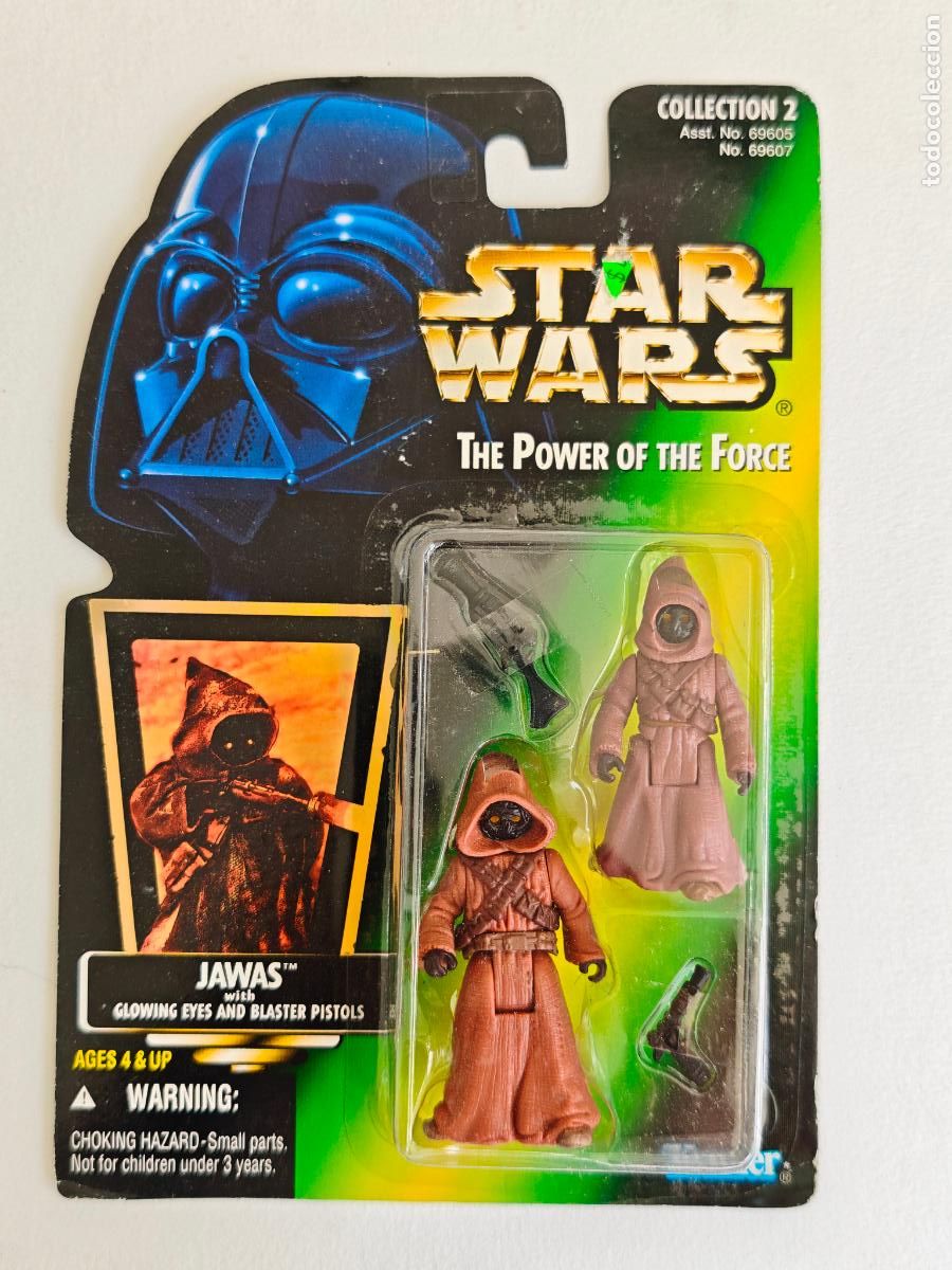 Figuras y mu&ntilde;ecos Star Wars: Figura Star Wars Jawas 2-Pack POTF2 Kenner Green Card Glowing Eyes MOC Precintado