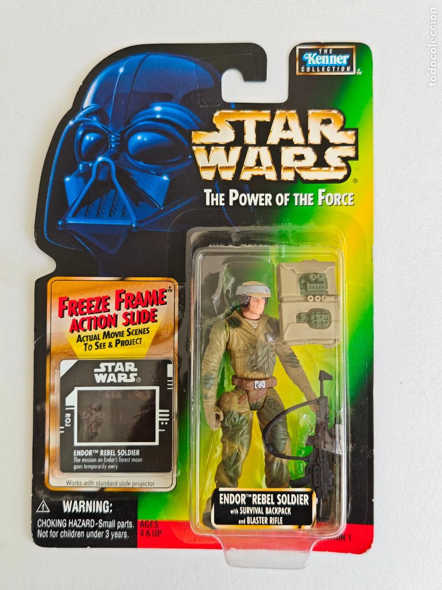 Figuras y mu&ntilde;ecos Star Wars: Figura Star Wars Endor Rebel Soldier POTF2 Freeze Frame Kenner MOC Precintado