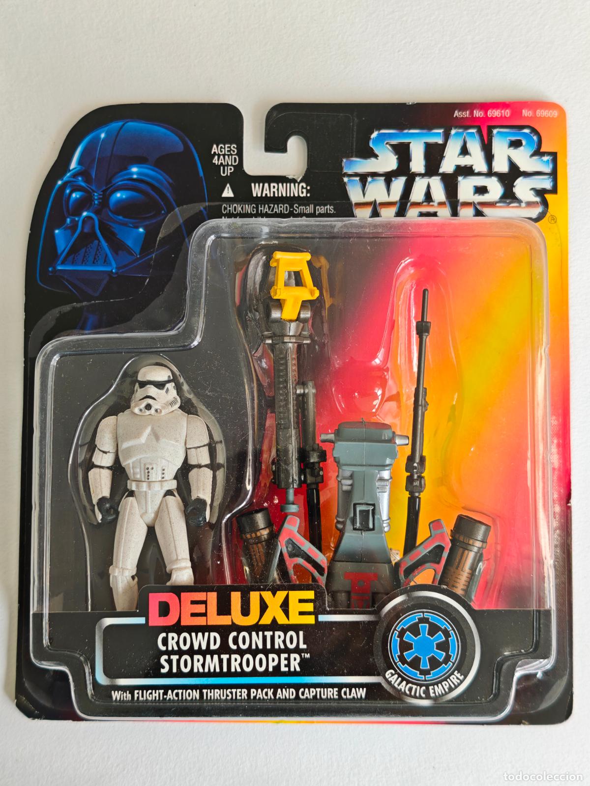 Figuras y mu&ntilde;ecos Star Wars: Figura Star Wars Crowd Control Stormtrooper Deluxe POTF Kenner MOC Red Card