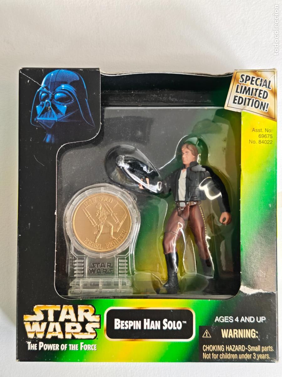 Figuras y mu&ntilde;ecos Star Wars: Figura Star Wars Bespin Han Solo Coin Special Limited Edition POTF Kenner Box