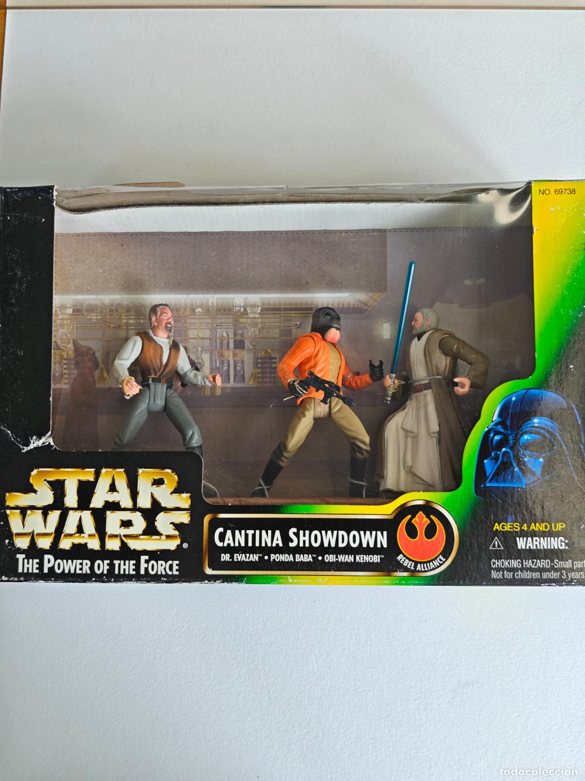 Figuras y mu&ntilde;ecos Star Wars: Figura Star Wars Cantina Showdown 3 Pack POTF Kenner Box Obi-Wan Ponda Baba Dr. Evazan