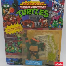 Figuras y Muñecos Tortugas Ninja: FIGURA ”ROCK N'ROLL MICHAELANGELO” DE WACKY ACTION TEENAGE MUTANT HERO TURTLES. BANDAI 1988