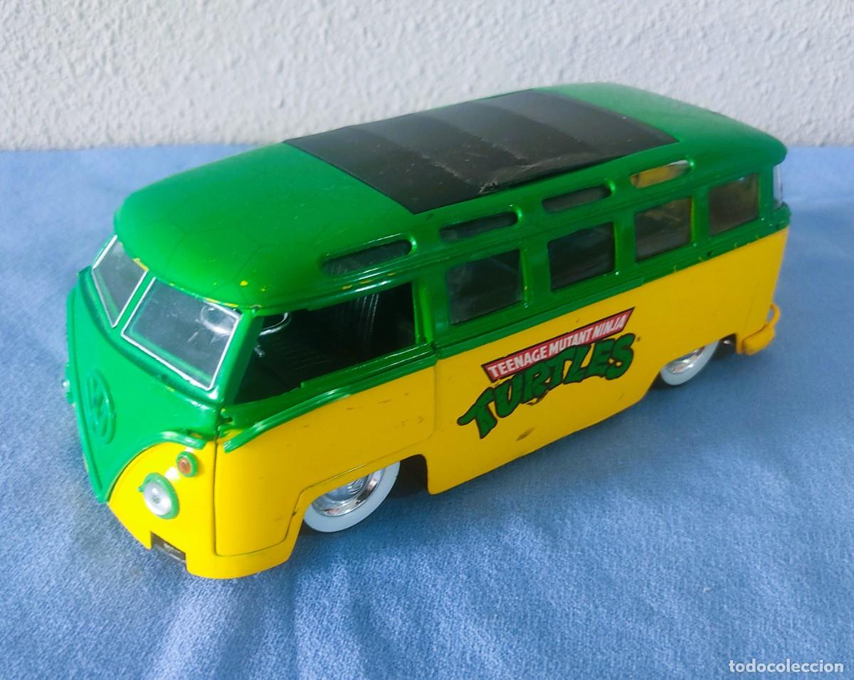 Figuras y Mu&ntilde;ecos Tortugas Ninja: PRECIOSA FURGONETA WOLKS WAGEN DE LAS TORTUGAS NINJA DE JADA TOYS DE METAL PLASTICO