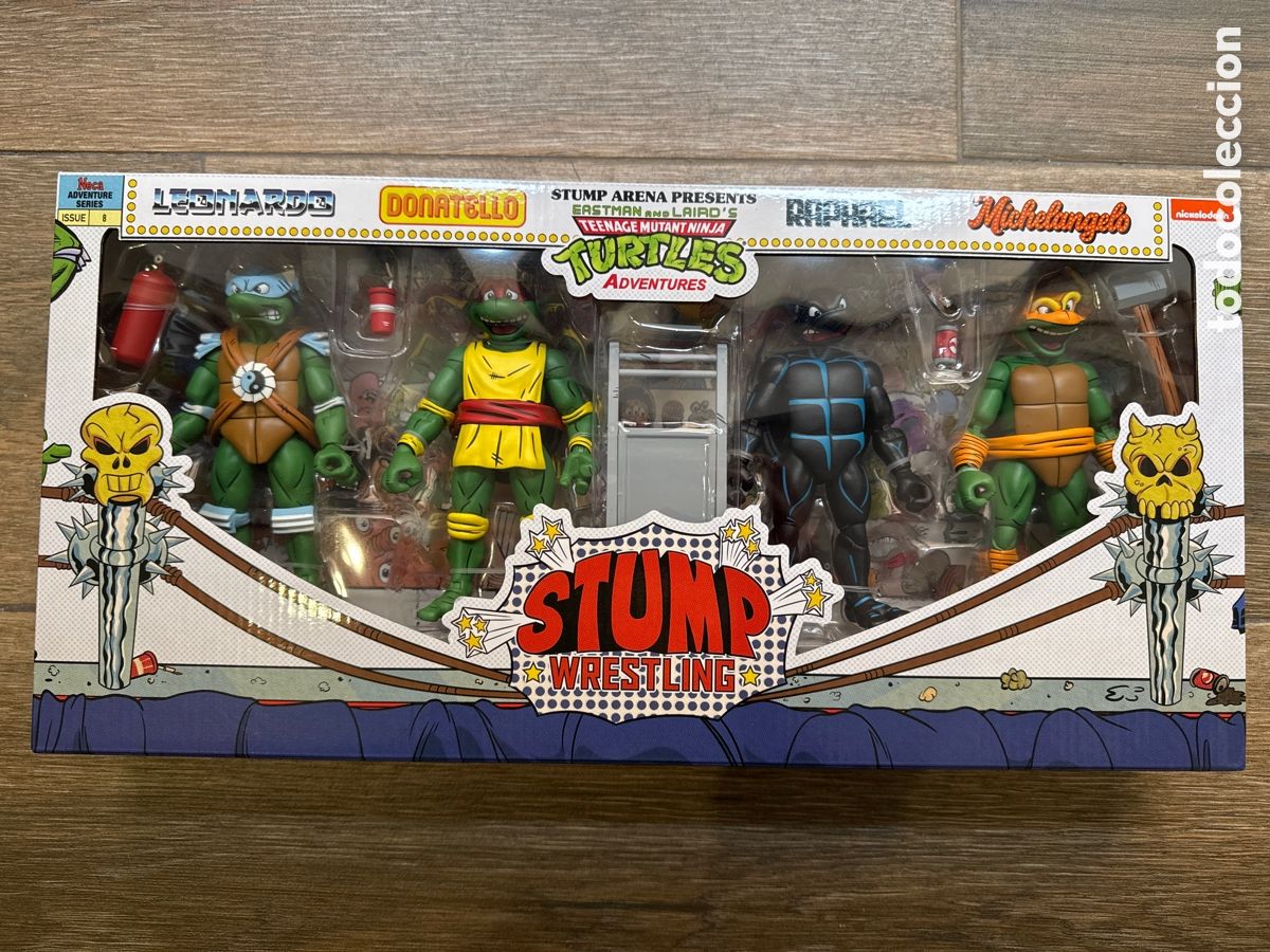 Figuras y Mu&ntilde;ecos Tortugas Ninja: Set 4 Figuras Tortugas Ninja Stump Wrestling Archie Comics NECA