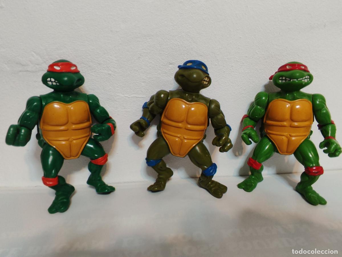 Figuras y mu&ntilde;ecos Tortugas Ninja: Lote 3 figuras Tortugas Ninja &ndash; Leonardo + Raphael + Michelangelo &ndash; Playmates Toys 1988