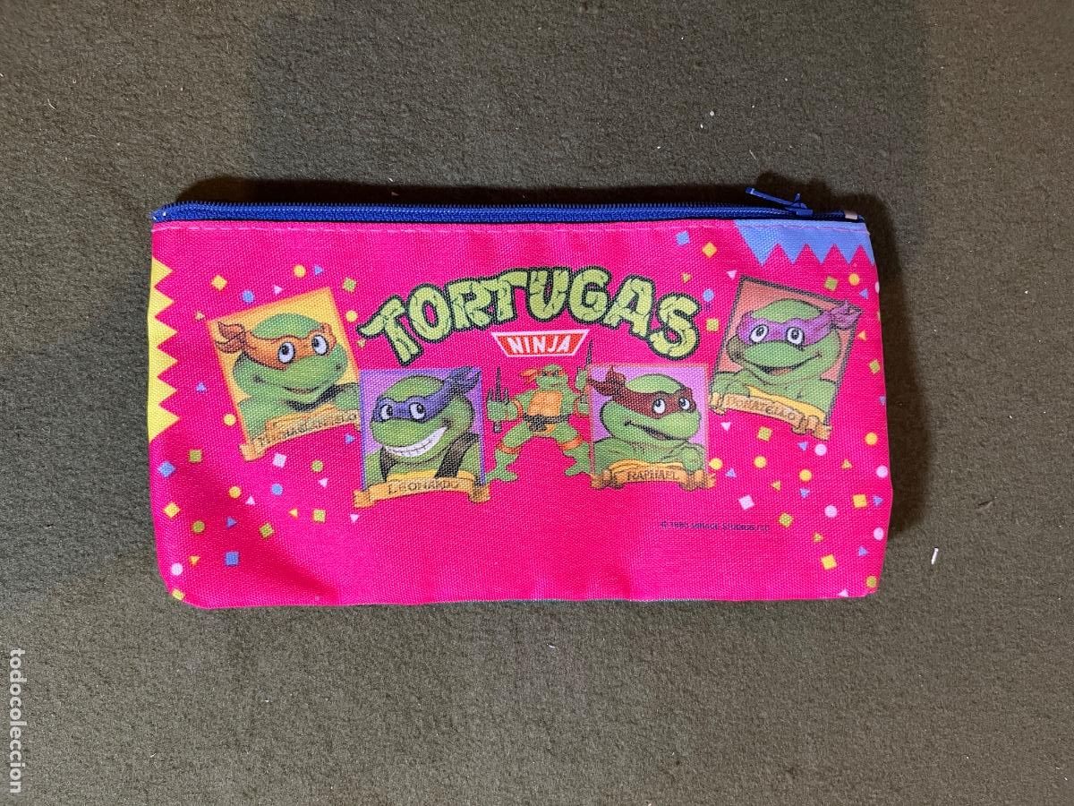 Figuras y mu&ntilde;ecos Tortugas Ninja: Estuche Escolar Tortugas Ninja Vintage A&ntilde;os 90 Portatodo TMNT Rosa Cremallera Original EGB