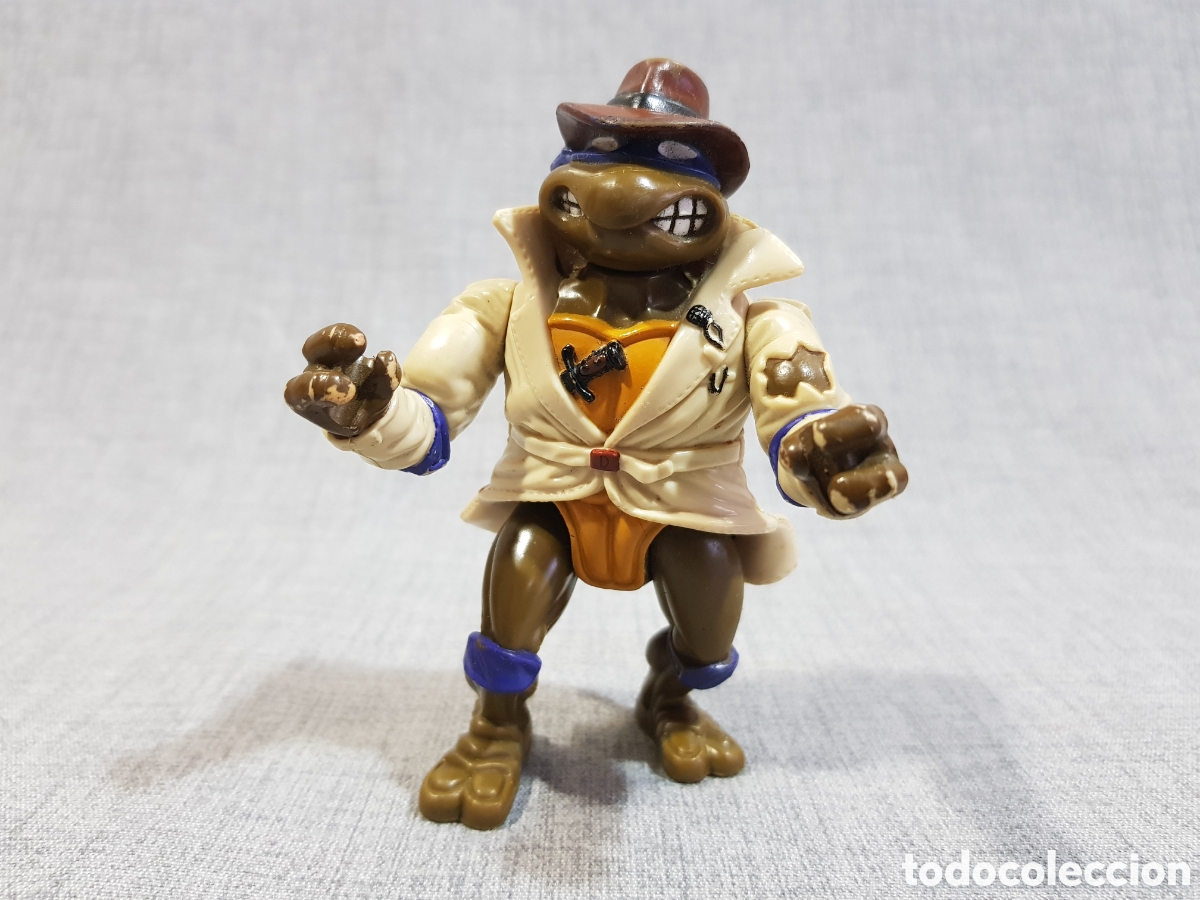 Figuras y mu&ntilde;ecos Tortugas Ninja: 1990 PLAYMATES TORTUGAS NINJA TMNT DONATELLO DETECTIVE GABARDINA Y SOMBRERO DON THE UNDERCOVER