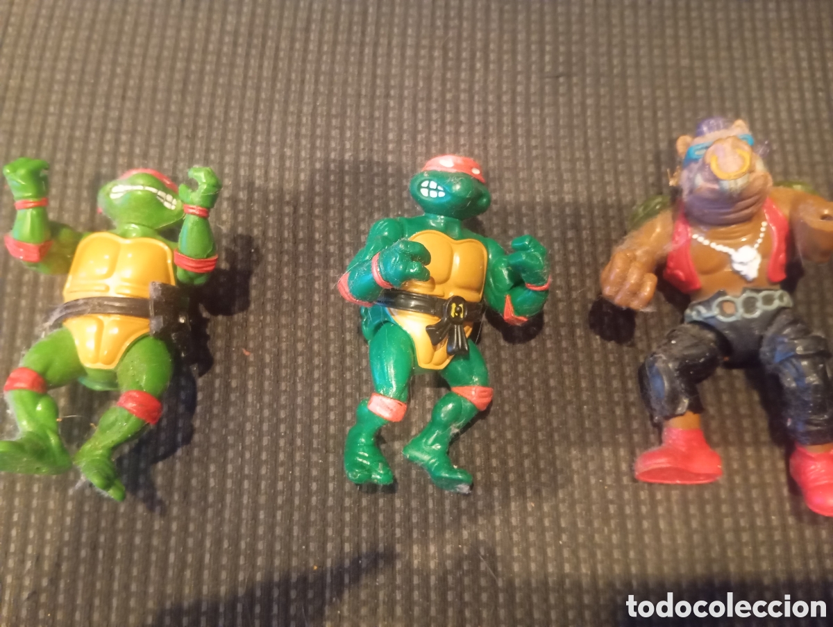 Figuras y mu&ntilde;ecos Tortugas Ninja: Lote 3 Figuras Vintage Tortugas Ninja TMNT - Michaelangelo, Raphael y Bebop - Playmates Toys a&ntilde;os 80