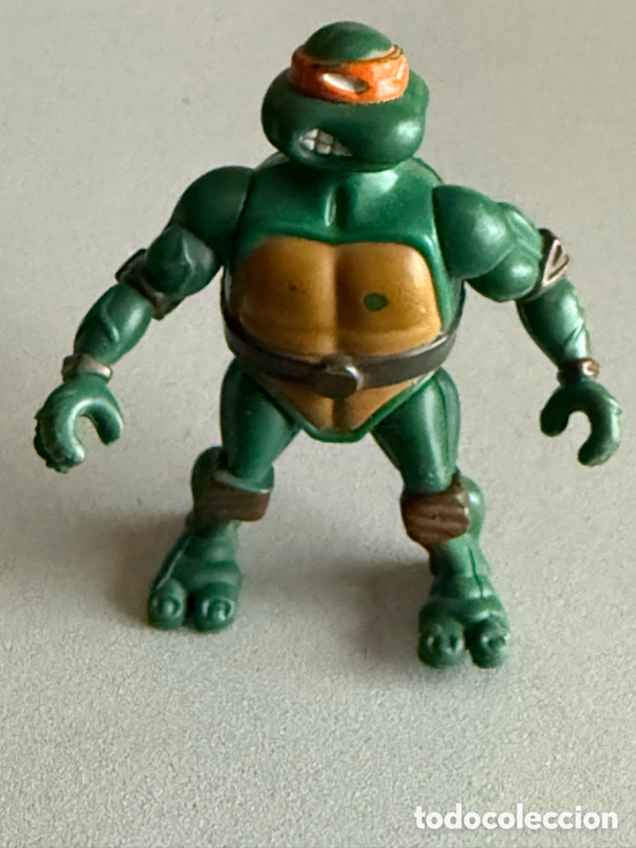 Figuras y mu&ntilde;ecos Tortugas Ninja: FIGURA ACCION TORTUGA NINJA NARANJA MICHELANGELO MIRAGE STUDIOS PLAYMATES TOYS 2002 MIDE 6 CM