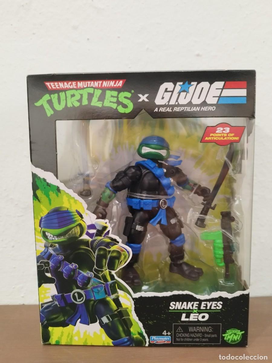 Figurines et Jouets Tortues Ninja: FIGURA SNAKE EYES X LEO - TMNT X G.I. JOE - PLAYMATES TOYS (EN CAJA CON VENTANA)