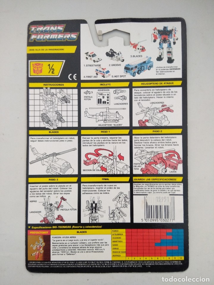 Figuras y mu&ntilde;ecos Transformers: TRANSFORMERS PROTECTOBOT-BLADES/MB ESPA&Ntilde;A 1990. - Foto 2