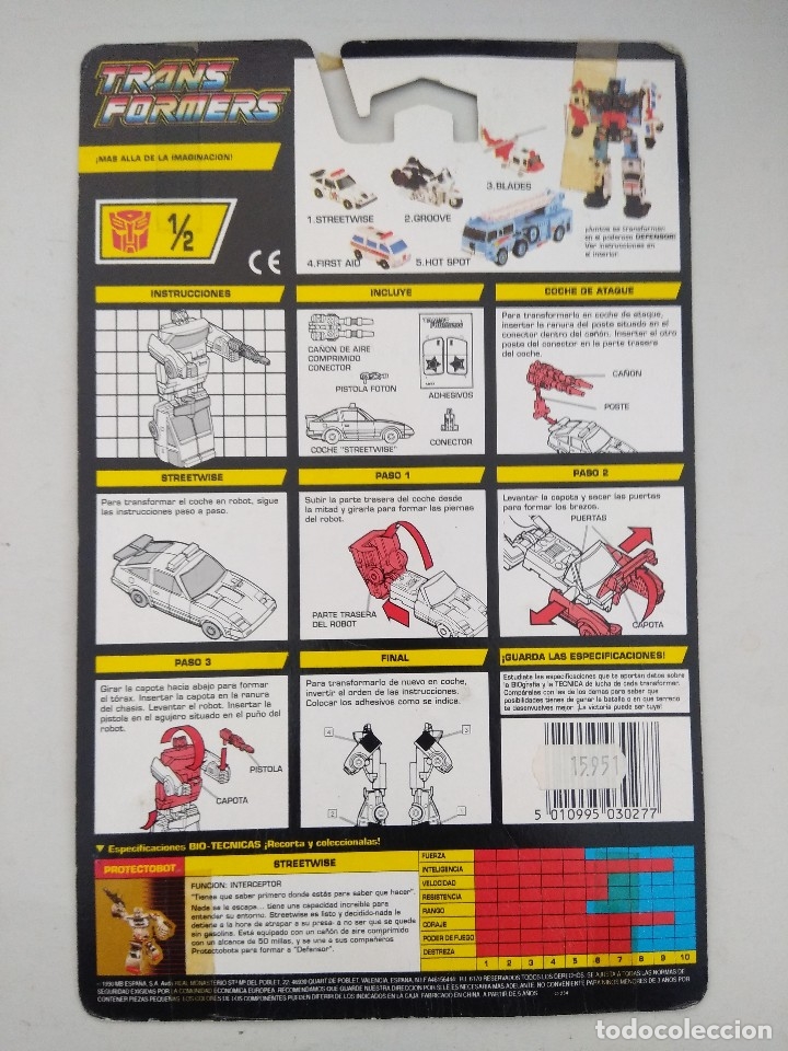 Figuras y mu&ntilde;ecos Transformers: TRANSFORMERS PROTECTOBOT-STREETWISE/MB ESPA&Ntilde;A 1990. - Foto 2