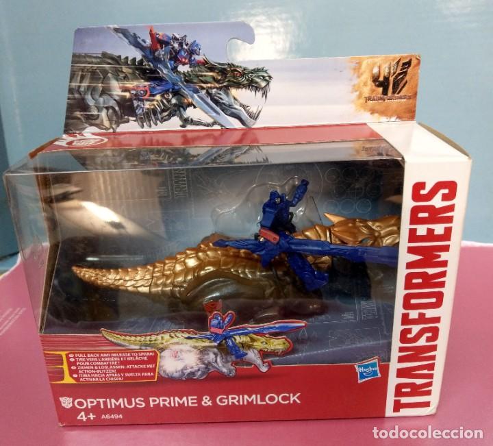 Figuras y mu&ntilde;ecos Transformers: &Oacute;ptimus Prime & Grimlock de Hasbro a&ntilde;o 2014-w - Foto 1