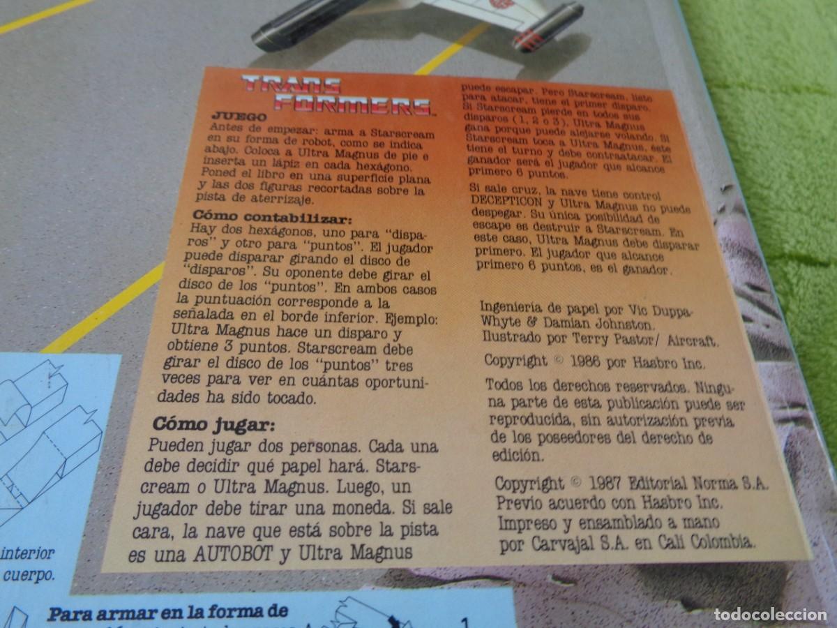 Figuras y mu&ntilde;ecos Transformers: Libro comic de Trans formers - Transformers Tridimensional - Pop up - Editorial Norma 1987 - Foto 8