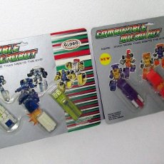 Figuras y Muñecos Transformers: COMBINABLE MICROBOT: METRO Y CONSTRUCTOR - LOTE 2 BLISTERS - GLOBO - NUEVOS - AÑOS 80