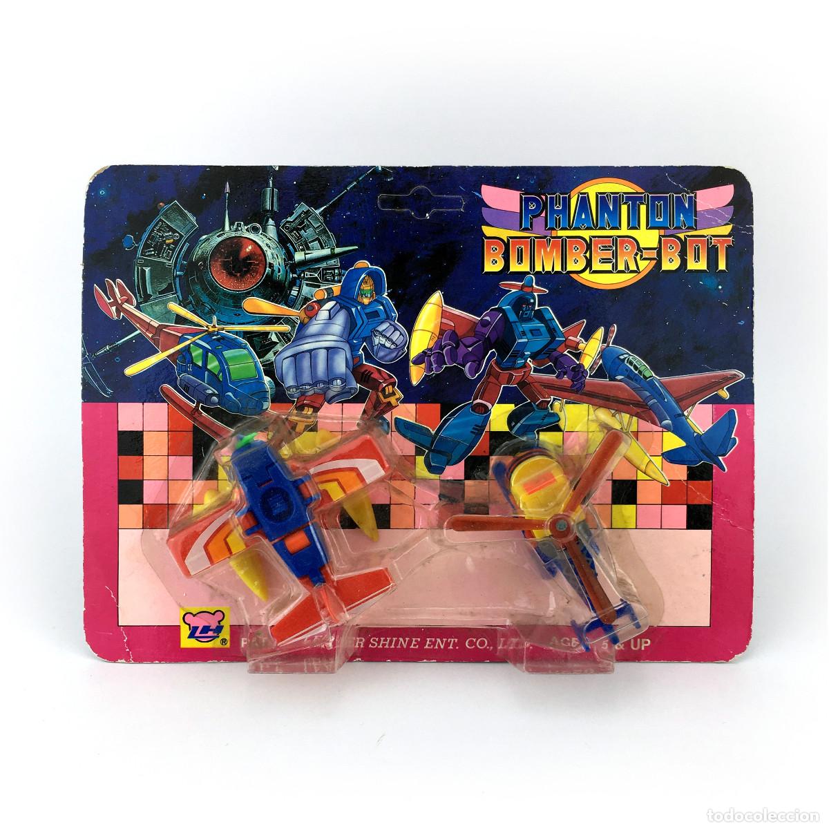 Figuras y Mu&ntilde;ecos Transformers: PHANTOM BOMBER BOT BLISTER A&Ntilde;OS 80 TRANSFORMERS HELICOPTERO APACHE HIDRO AVION TIGER SHARK LH TAIWAN