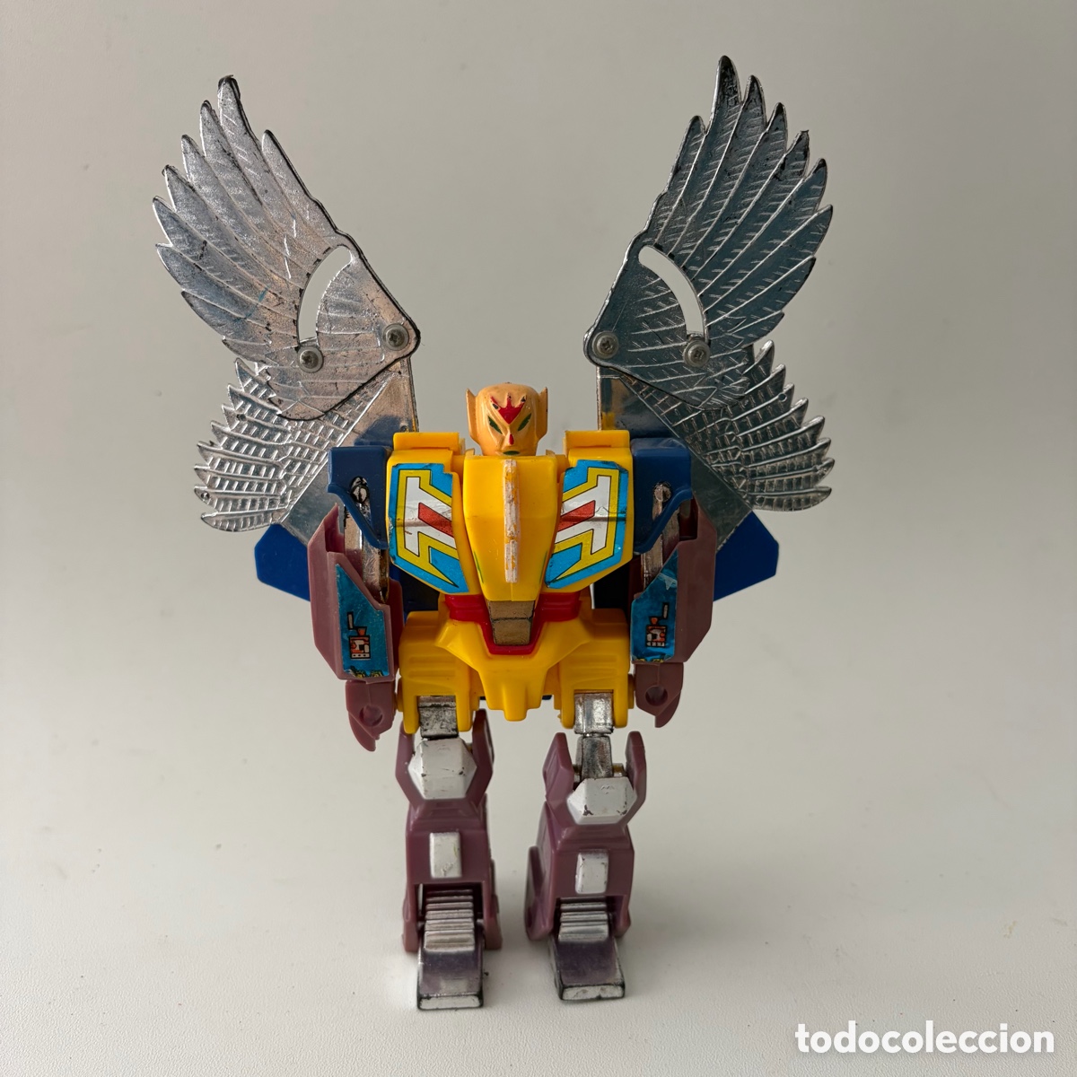 Figuras y mu&ntilde;ecos Transformers: Figura mu&ntilde;eco robot &aacute;guila transformable vintage alas cromadas 14 cm
