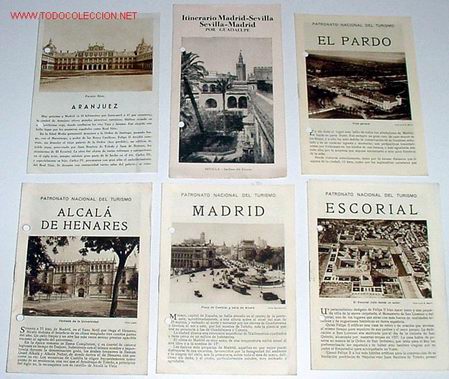 Tourismusbrosch&uuml;ren: 6 ANTIGUOS FOLLETOS DEL PATRONATO NACIONAL DE TURISMO MADRID Y PROVINCIA A&Ntilde;OS 20-30