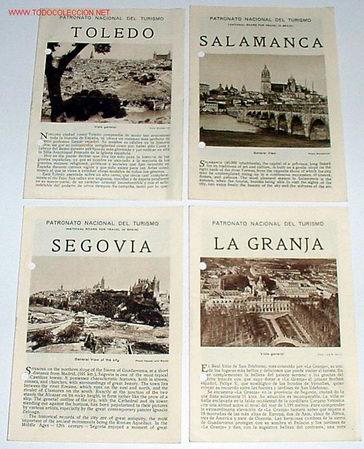 Tourismusbrosch&uuml;ren: 3ANTIGUOS FOLLETOS  PATRONATO NACIONAL DE TURISMO TOLEDO, SALAMANCA, SEGOVIA Y LA GRANJA  A&Ntilde;OS 20-30