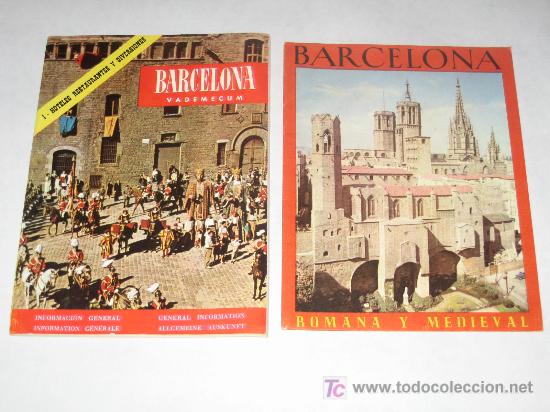Travel Brochures: Lote dos folletos tur&iacute;sticos de Barcelona, a&ntilde;os 60