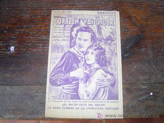 Folletos de turismo: Folleto de la novela corazon Vengador editorial Moderna
