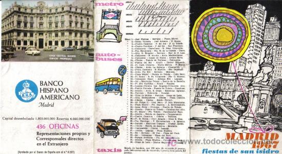 Folletos de turismo: PEQUE&Ntilde;O FOLLETO TRIPTICO DE MADRID, SAN ISIDRO 1967