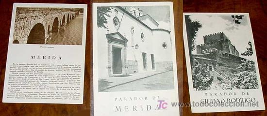 Folletos de turismo: 3 ANTIGUOS FOLLETOS DE TURISMO DE MERIDA, PARADOR DE CIUDAD RODRIGO Y PARADOR DE MERIDA - TIENEN 4