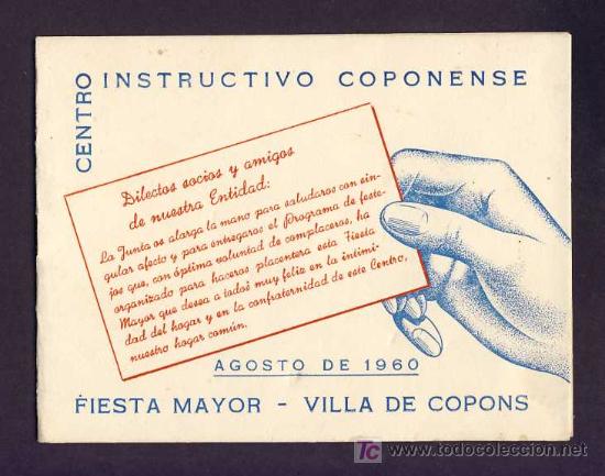 Folletos de turismo: Programa de festa major de COPONS de 1960 - Foto 1